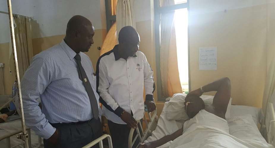 Ghana FA Vice visits Coach Afrane at Korle Bu Teaching Hospital