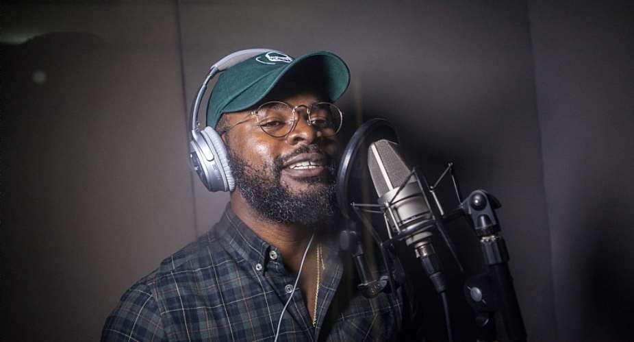 Nigerian rapper Falz sings in his home studio in Lagos. - Source: Florian PlauCheurAFPGetty Images