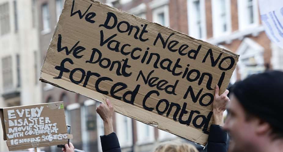 The increasingly well-coordinated global anti-vaccine movement has repurposed itself to challenge the very reality of COVID-19. - Source: Hasan EsenAnadolu Agency via Getty Images