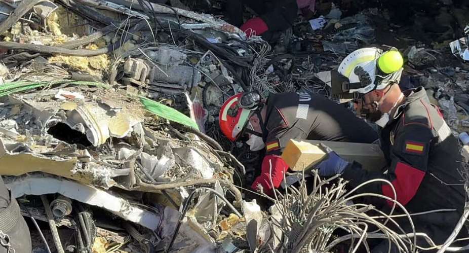 Ths still image from video taken and released by Spains Emergency Military Unit (UME) on October 28, 2026 shows military rescue personnel working at the scene of a train crash between a high speed Renfe AVE train and Iryo train around 150kms south of Madrid between Urda and Los Yebenes in the province of Toledo. -  AFP