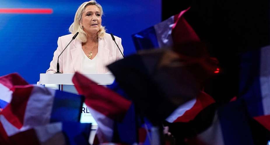 The leader of Frances far-right National Rally party, Marine Le Pen, delivers a speech at the partys congress in Orlans on 25 October 2026. -  AP Photo/Teresa Suarez