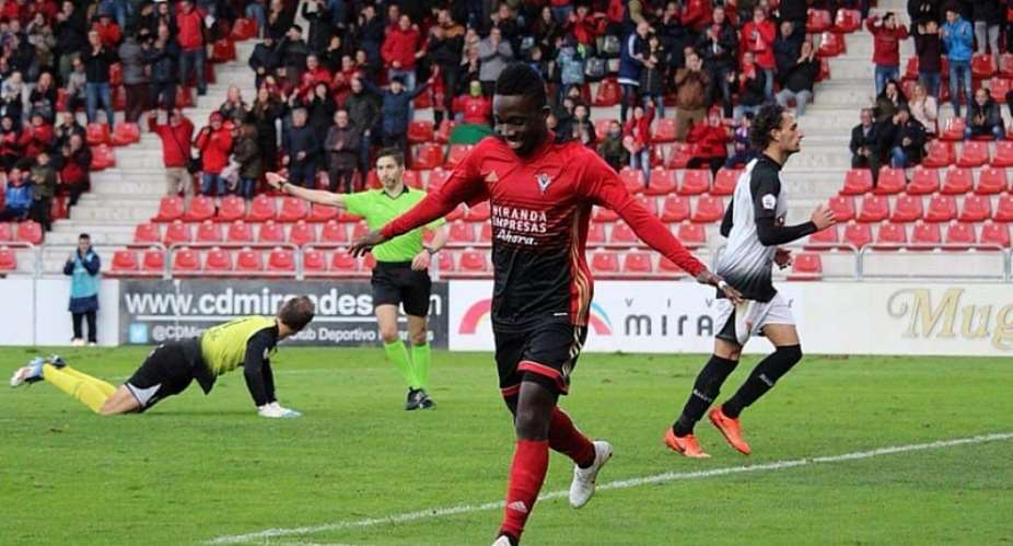 Ernest Ohemeng Opens Goalscoring Account For CD Mirandes In Spain