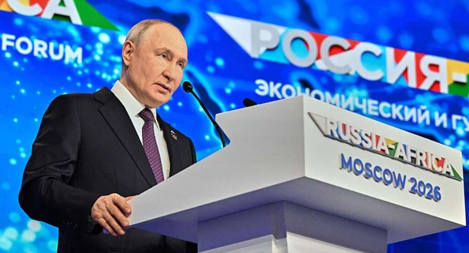 Russian President Vladimir Putin speaks during the plenary session of the Russia-Africa Summit in Moscow, 28 October 2026. -  Ivan Sekretarev/Russia-Africa Summit host photo agency via AP