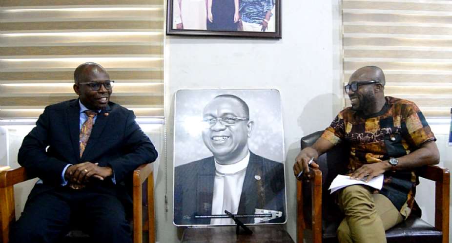Apostle Dr. Christopher Kwame Sokporleft in an interview with Pastor Joe Sarpong of Krif Foundation