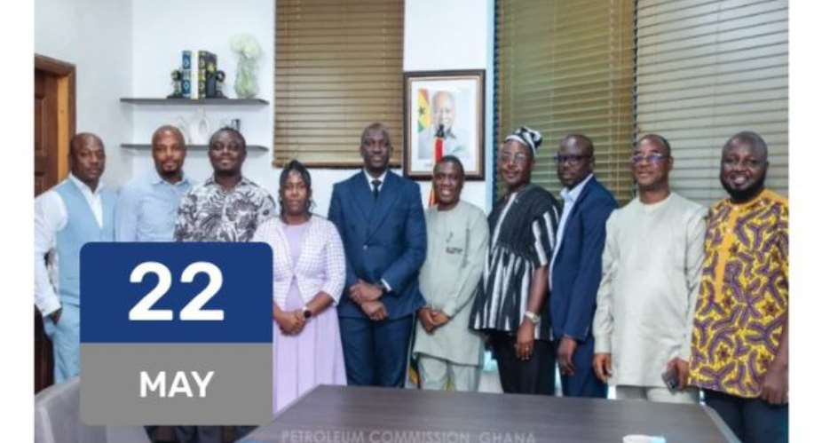Officials from the Petroleum Commission and the Fisheries Commission pose for a group photograph following their high-level meeting on 22 May 2026 to discuss the overlap between the proposed Marine Protected Area and existing offshore oil blocks. (Photo Credit : Petroleum Commission of Ghana)