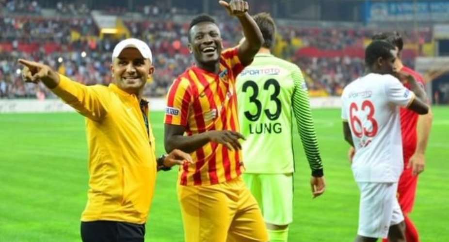 ''Lord I thank you''- Asamoah Gyan Celebrates First Turkish Super Lig Goal