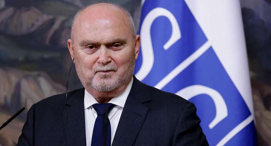 File - OSCE Secretary General Feridun Sinirlioglu attends a joint news conference with Russian Foreign Minister Sergey Lavrov after their talks in Moscow on March 11, 2025. -  Maxim Shemetov, Reuters