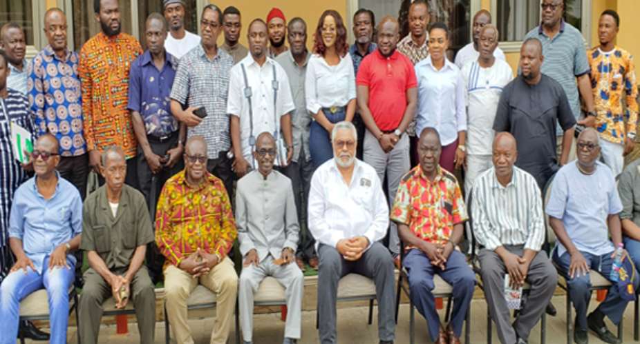 Rawlings in a group photograph with some of the Cadres
