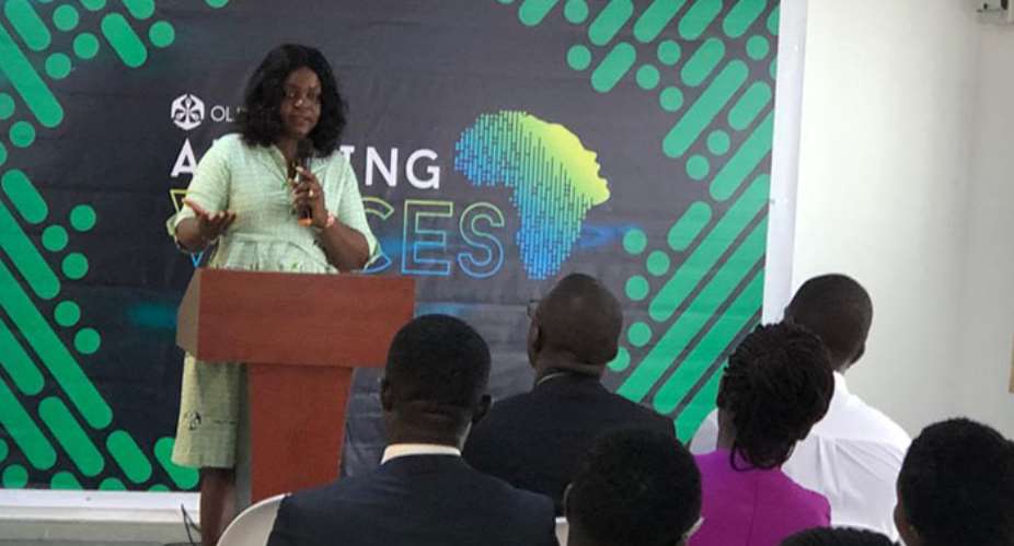 Rita Adu Boateng speaking at the launch