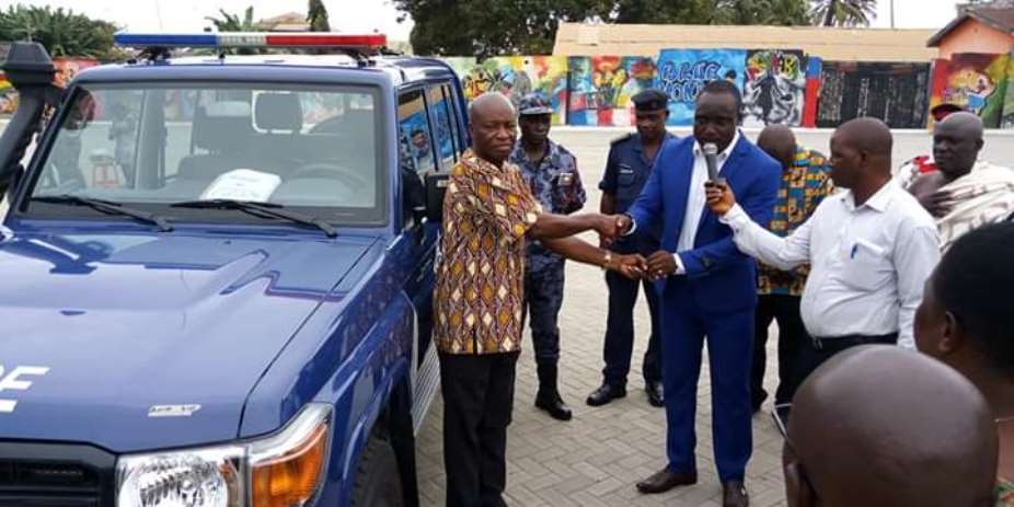 MCE presents brand new vehicle to Nzema East District Police Command