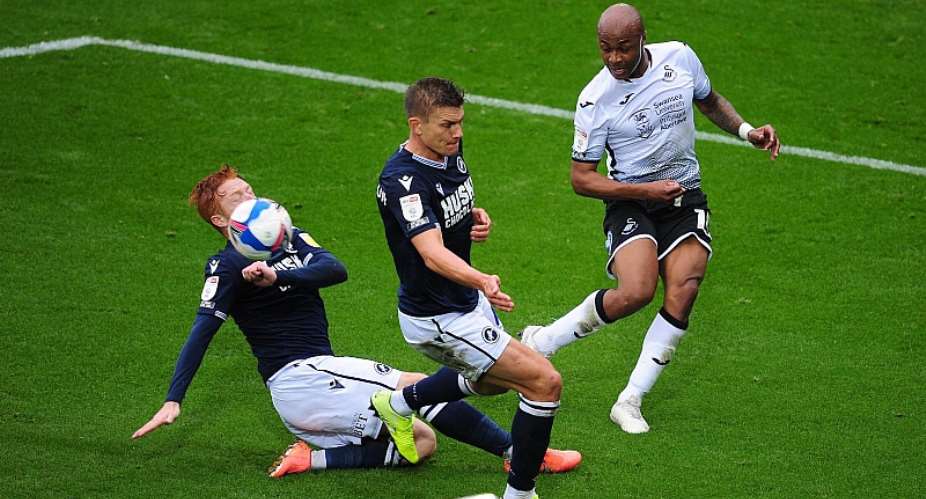 Andre Ayew in action against Millwall. Photo creditSwansea City