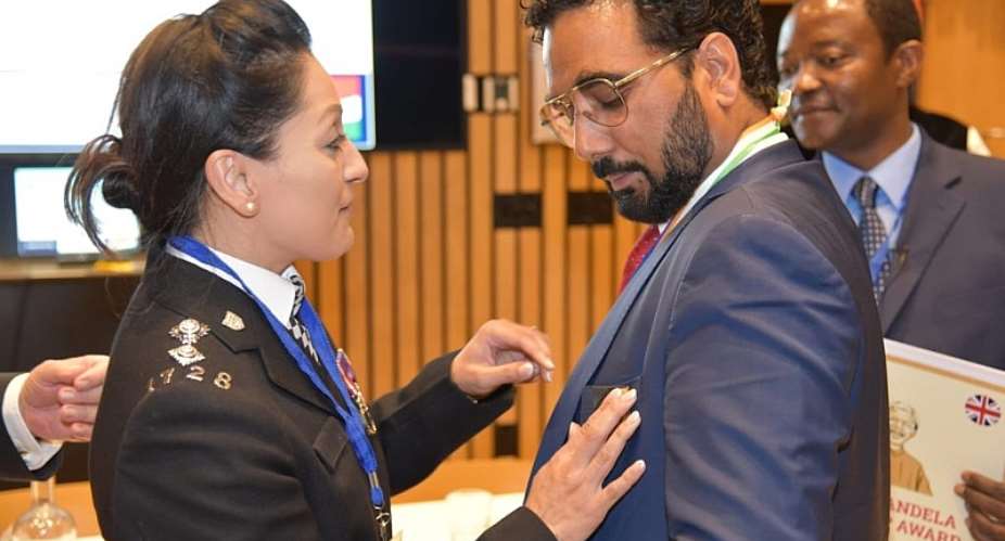 South Africa Entrepreneur, CEO and Founder of The Royal India Restaurant Group, Jagjit Singh honoured with The Nelson Mandela Leadership Award by the NRI Welfare Society of India at the Global Peace Summit in London