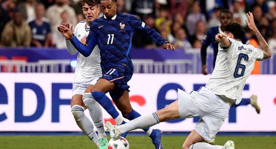 Michael Olise in action for France against Italy in the UEFA Nations League at the Stade de France in Saint-Denis, near Paris on October 2, 2026. -  Franck Fife, AFP