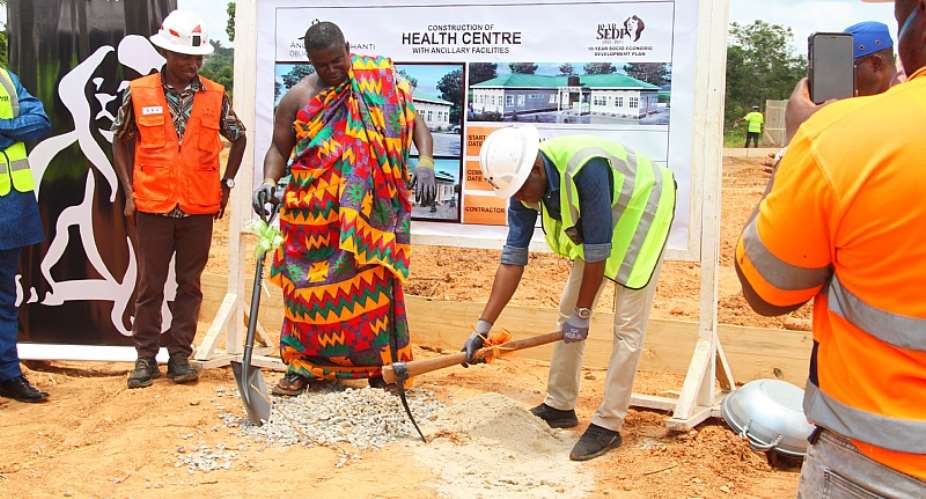 Anglogold Ashanti cuts sod for construction of health centre to serve Dokyiwa/binsere communities in Obuasi