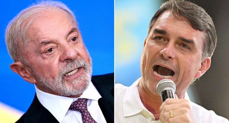 This combination of file pictures created on September 29, 2026, shows Brazils President Luiz Inacio Lula da Silva at the Planalto Palace in Brasilia on September 16, 2026; and Brazils right-wing Presidential candidate Flavio Bolsonaro at the Maracanazinho gymnasium in Rio de Janeiro, Brazil, on August 22, 2026. -  Evaristo Sa, Mauro Pimentel, AFP