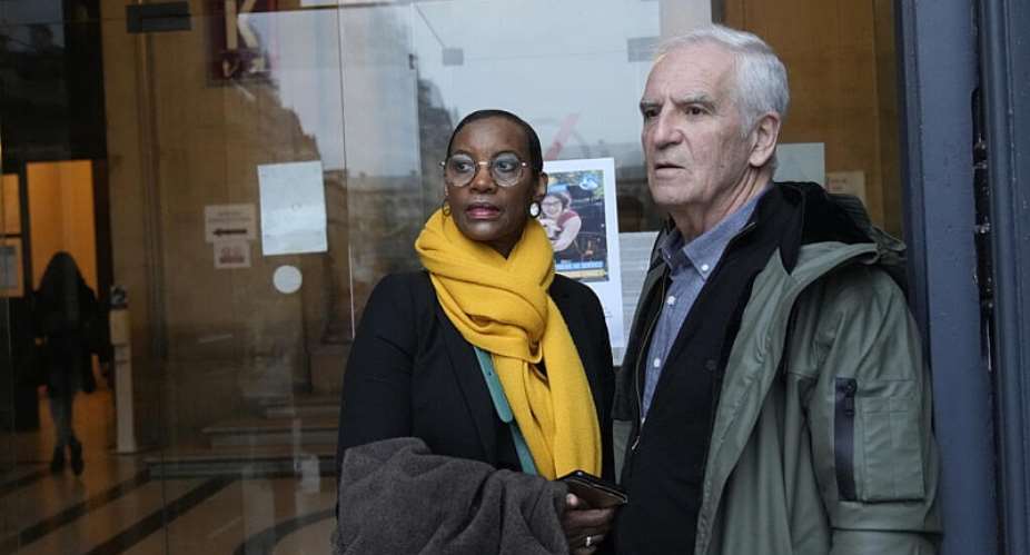 File photo: Dafroza Gauthier and her husband Alain Gauthier wait at the Paris court house on November 23, 2023. -  Christophe Ena, AP