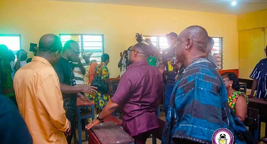 Cape Coast Metro commissions 3-unit classroom block at Bessakrom M/A Basic School