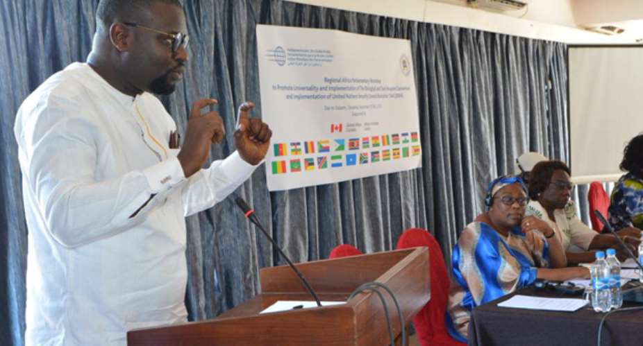 Ghanaian legislator, Frank Annoh-Dompreh, speaking at the workshop in Tanzania