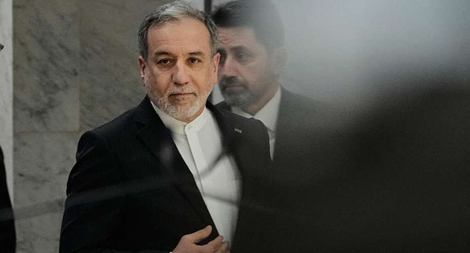 Iranian Foreign Minister Abbas Araghchi arrives to meet his Iraqi counterpart Fouad Hussein in Baghdad, June 28, 2026 -  AP