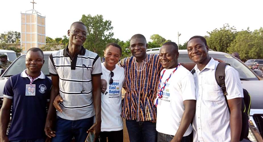 Kamal Deen with some youth in northern Ghana