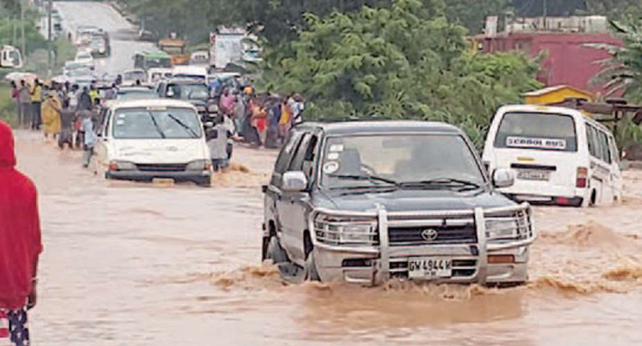 One of the flooded areas in Kumasi yesterday