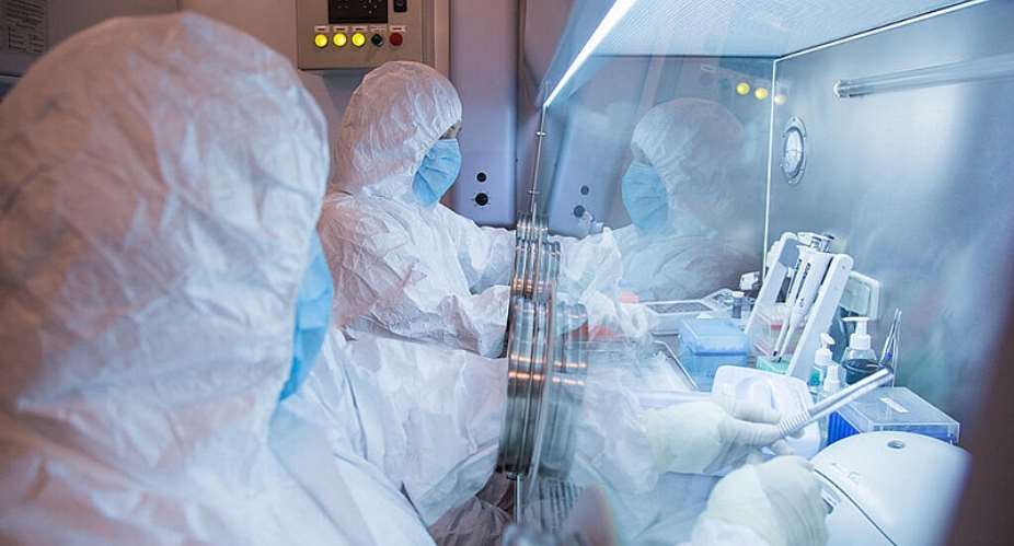 An undated photo released by the Russian institute in 2019 showing workers in a lab. -  AP, Handout Irkutsk Anti-Plague Research Institute of Siberia and Far East