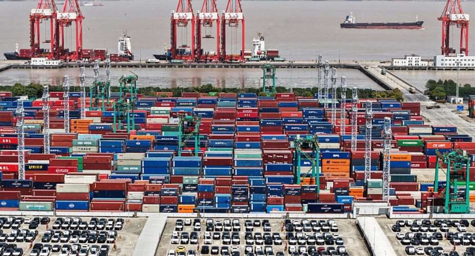 Electric vehicles ready for export at a port in Shanghai, China, 13 April, 2025. - via REUTERS - CHINA DAILY