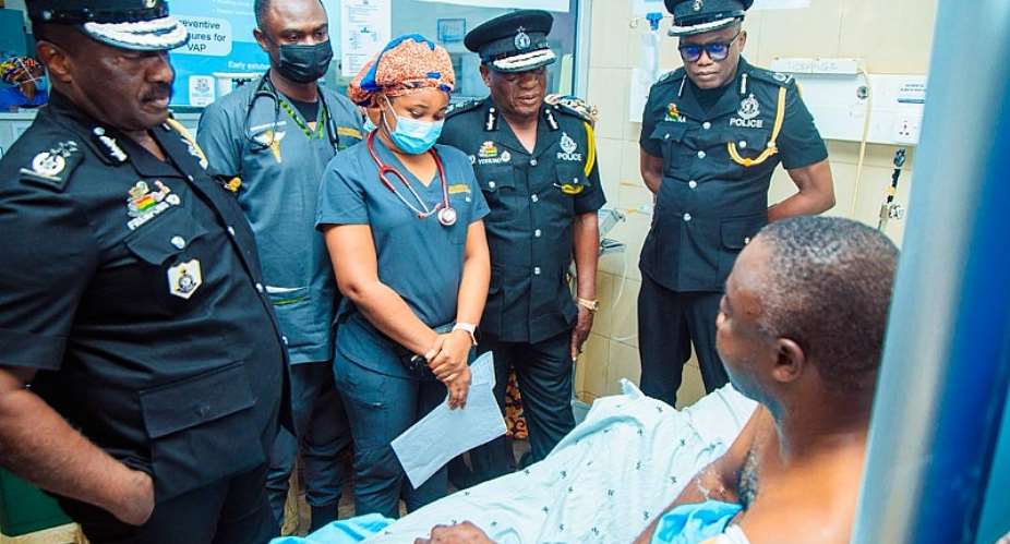Sampa disturbances: IGP visits injured officers, sends high-powered delegation and reinforcement teams to Sampa