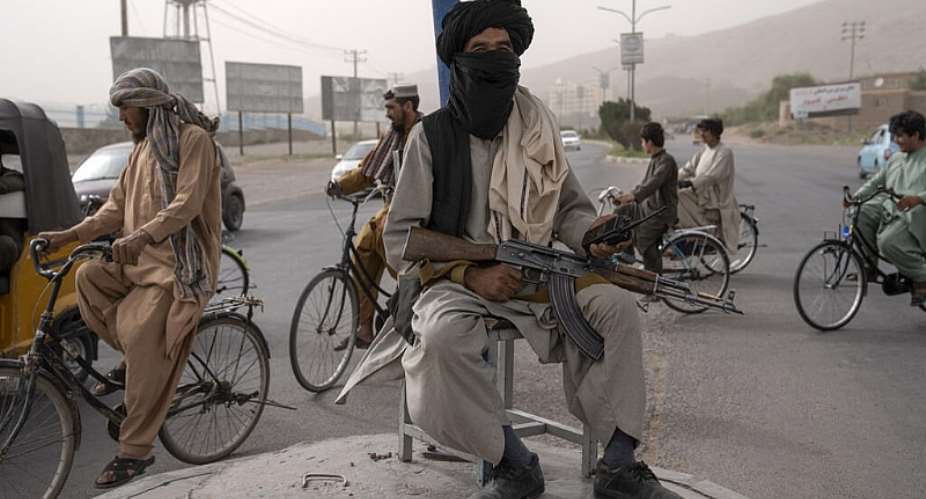 Taliban fighters guard streets in Herat after the regime returned to power in August 2021. -  AP - Ebrahim Noroozi