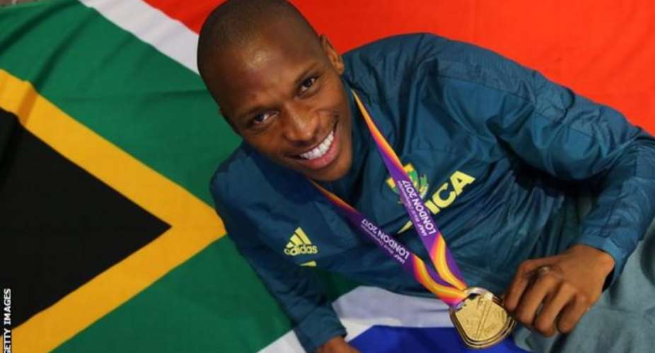 After claiming Olympic silver at Rio 2016, Luvo Manyonga won gold at the 2017 World Championships in London