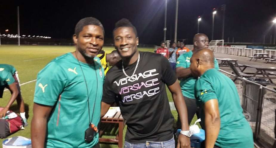 PHOTOS: Injured Black Stars skipper Asamoah Gyan visits team in Dubai