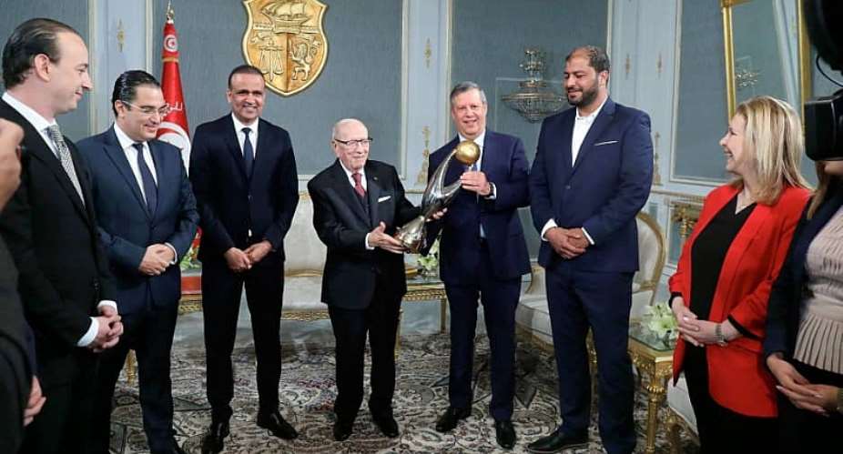 Tunisia President HE Beji Caib Essebsi Receives Esperance Team After Champions League Triumphant