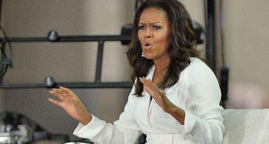 Michelle Obama speaks in a television show