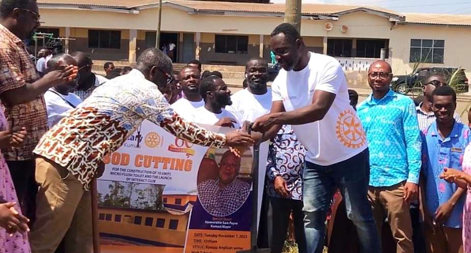 Rotary Club Kumasi cuts sod for construction of 10-seater micro-flush toilet for Kumasi Anglican
