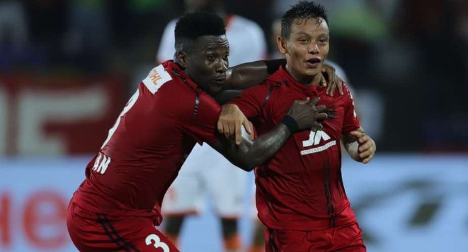 Asamoah Gyan Scores Second Goal Of The Season For NorthEast United
