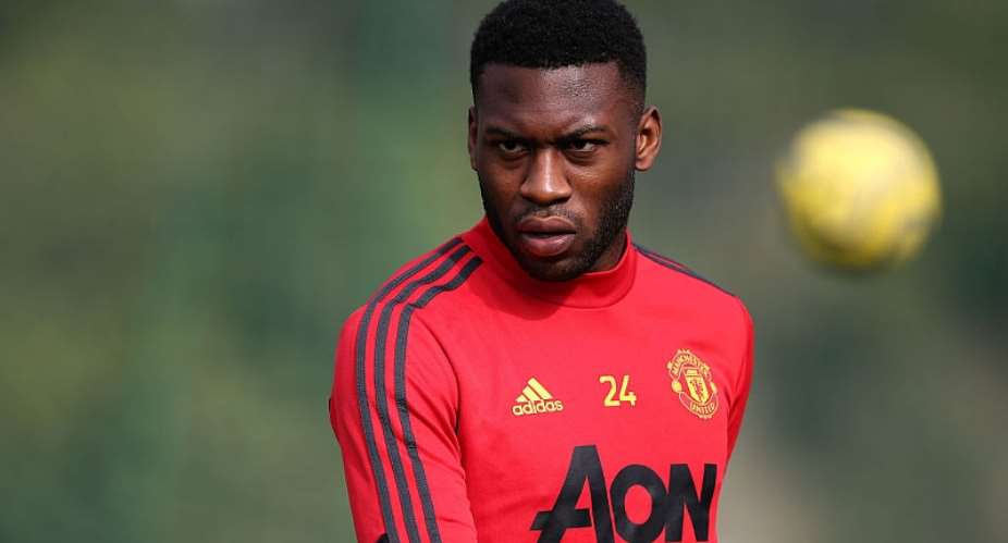 MALAGA, SPAIN - FEBRUARY 13: EXCLUSIVE COVERAGE Timothy Fosu-Mensah of Manchester United in action during a first team training session on February 13, 2020 in Malaga, Spain. Photo by Matthew PetersManchester United via Getty Images