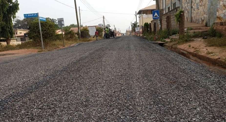 Abokobi town roads receives facelift as resealing begins