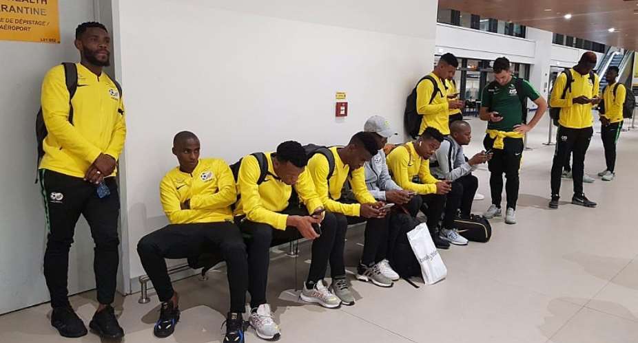2021 AFCON Qualifiers: South Africa Arrives In Ghana For Black Stars Clash PHOTOS