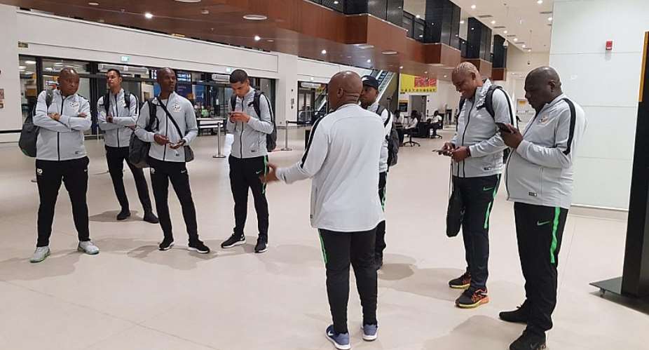 2021 AFCON Qualifier: Bafana Bafana Arrive In Ghana Ahead Of Black Stars Match PHOTOS