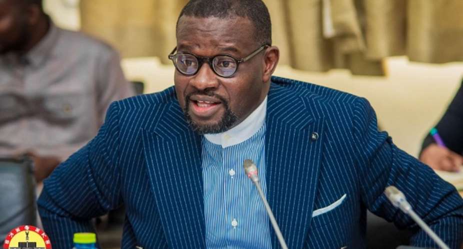 Minority Chief Whip Frank Annoh-Dompreh address the press