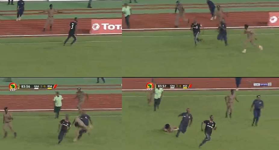 2021 AFCON Qualifiers: Pitch Invader In Ghana Win Over South Africa VIDEO