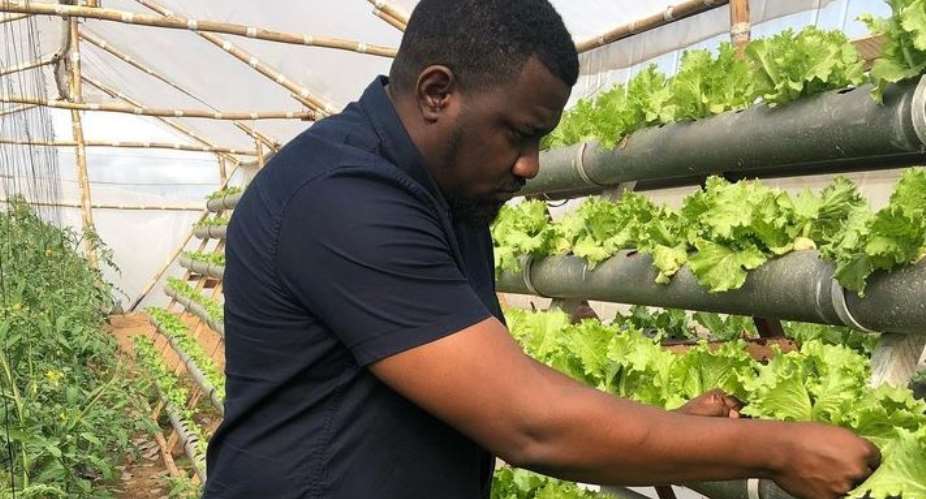 Ghanaian Actor, John Dumelo shows of his Large Farm