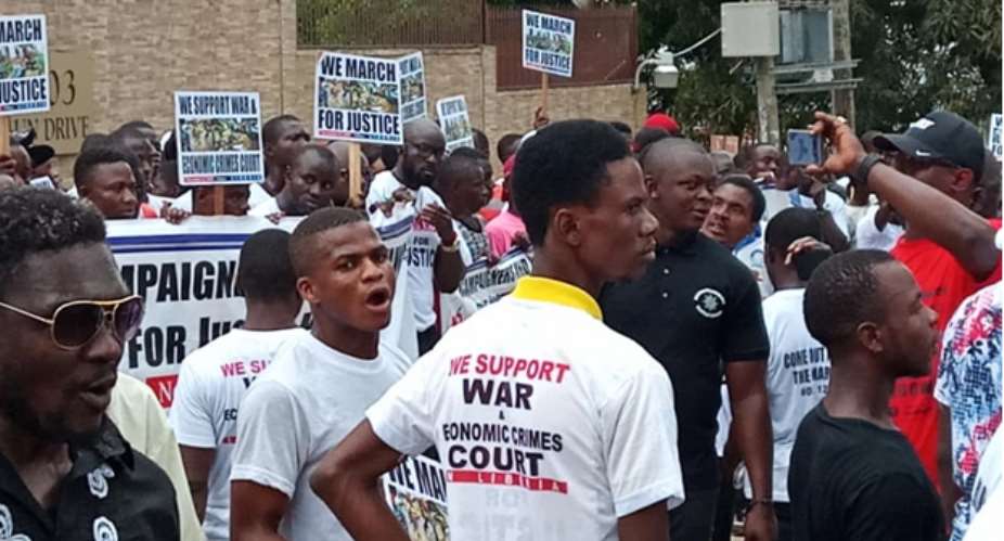 March For War And Economic Crime Court In Liberia