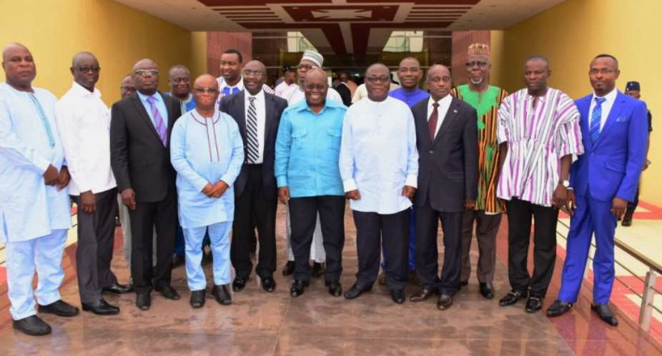 The Ghanaian President, Akufo Addo, the Vice-President, Mahamudu Bawumia and Regional Ministers, photo credit: Ghana media