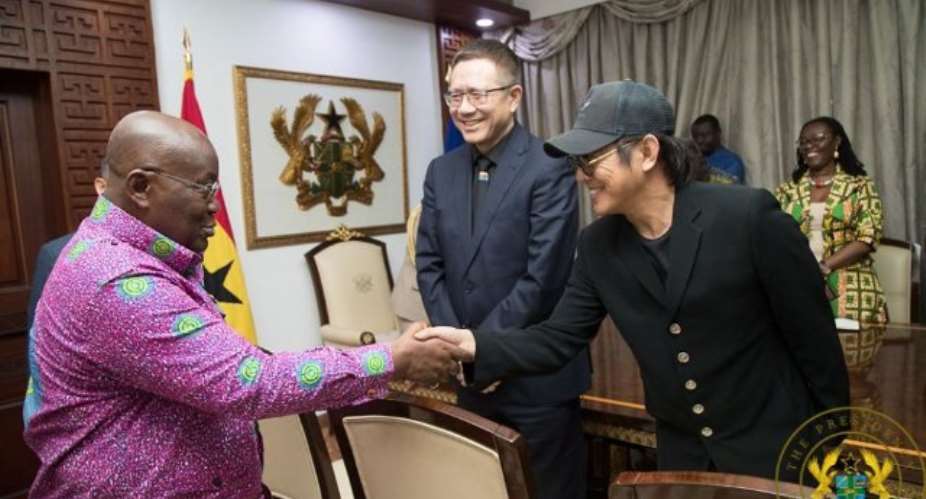 Jet Li greeting President Akufo-Addo