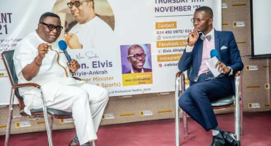 Afriyie-Ankrah in an interaction with Bernard Avle of Citi FM during the summit