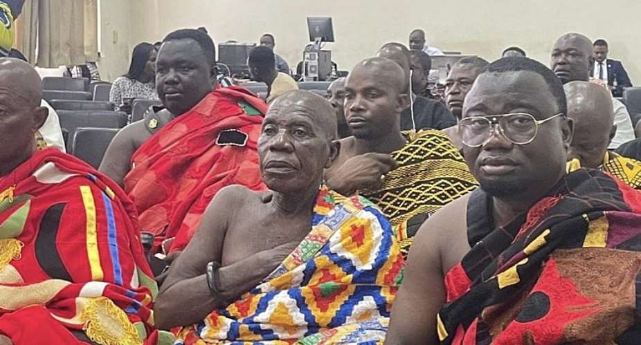 Censure motion: 'Morale booster' Akyem Abuakwa traditional leaders storm Parliament to support Ken Ofori-Atta