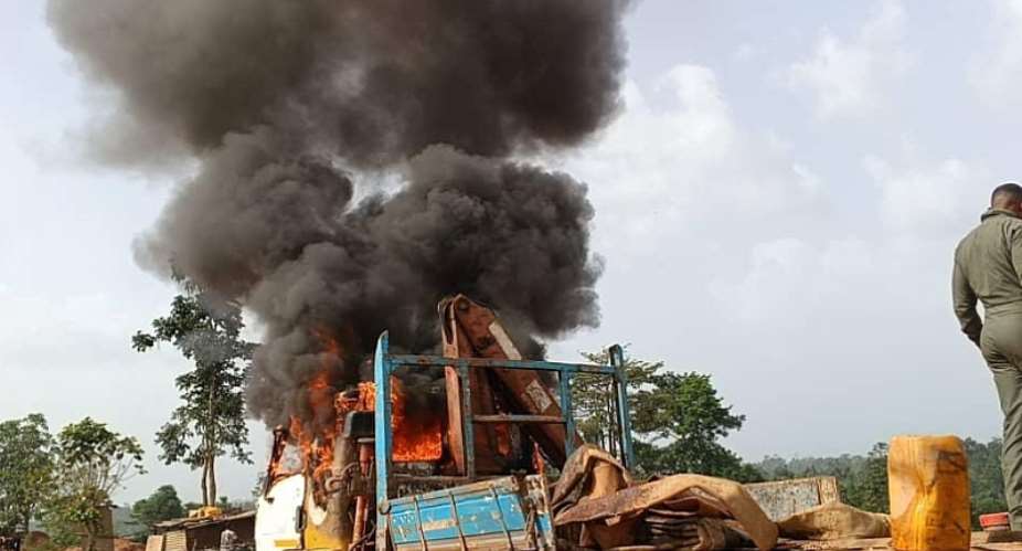 A/R: NAIMOS raids galamsey sites in Obuasi