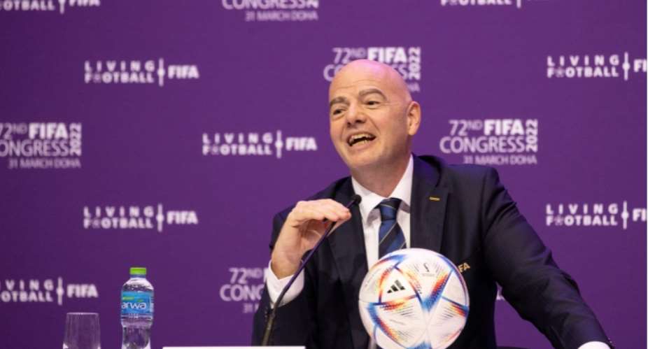 FIFA chief Gianni Infantino at a press conference in Doha on Saturday, November 19, 2020. On Sunday, FIFA revealed that it had earned a record 7.5bn in earnings during the current World Cup cycle Showkat ShafiAl Jazeera
