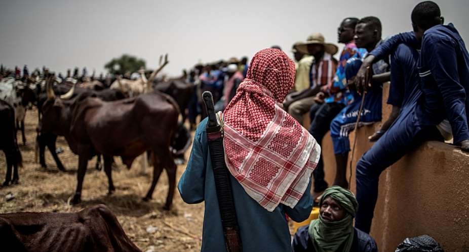 Herders at the N'gonga cattle market, Niger: Changing rainfall patterns alter locations of pastures the migrating herders depend on.  - Source: Getty Images